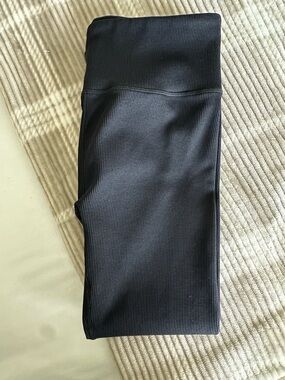 Fabletics Black Ribbed High-Waist Leggings